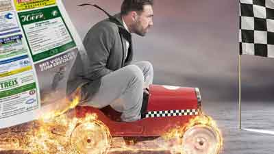 Geschäftsanzeige in der Zeitung