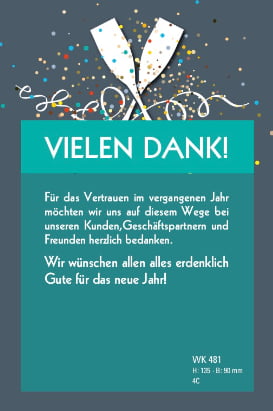 Neujahrsanzeige vielen Dank