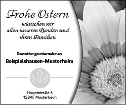Bestatter Osteranzeige aufgeben