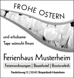 Ferienhaus Osteranzeige aufgeben