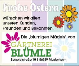 Osteranzeige Gärtnerei Muster