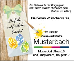 Osteranzeige Malerwerkstatt online aufgeben