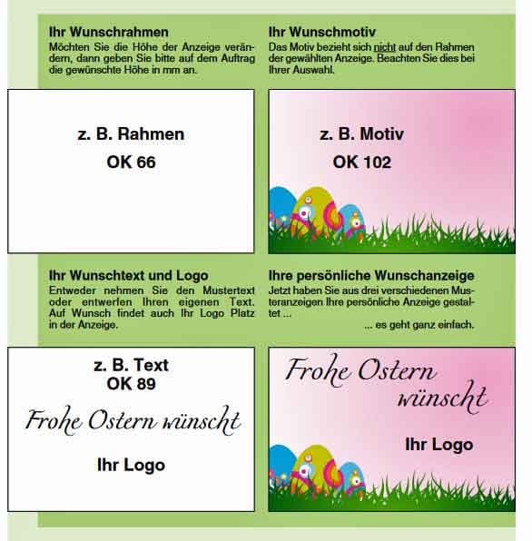 Osteranzeige selbst gestalten