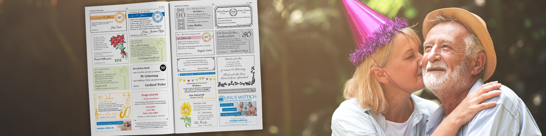 Geburtstagsanzeige schalten gestalten Muster