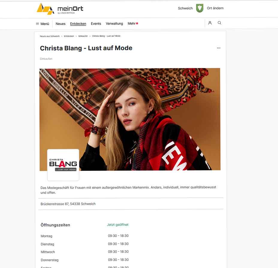 OnlineWerbung meinOrt Web-App Firmeneintrag