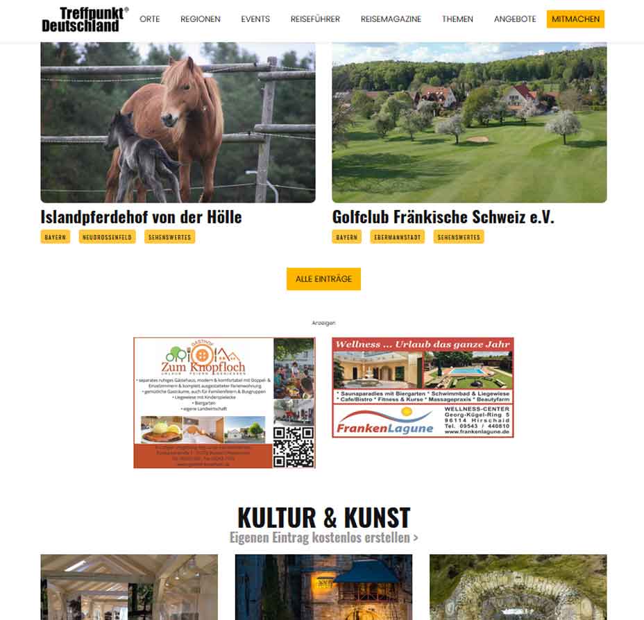 OnlineWerbung TreffpunktDeutschland Anzeige