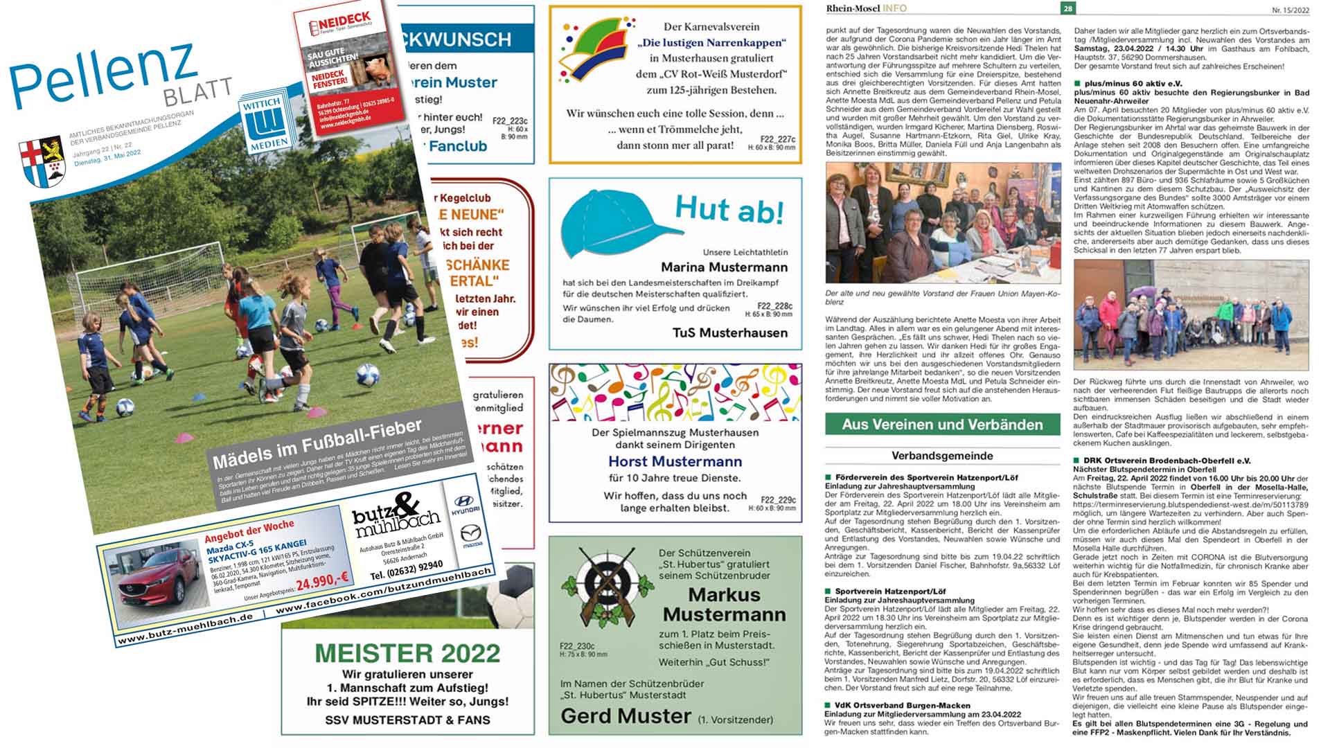 Vereinsanzeigen im Mitteilungsblatt