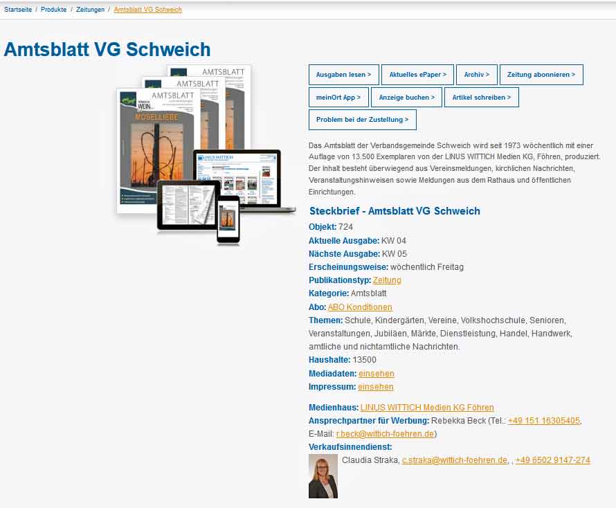 Zeitung Detailansicht