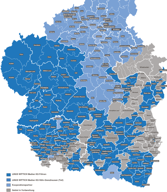 LINUS WITTICH Medienhaus Föhren Verbreitungsgebiet
